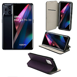 Xeptio Oppo Find X3 PRO 5G Etui Protection Portefeuille violet à Rabat avec Porte Cartes - Housse Oppo Find X3 PRO 5G Folio violette Coque Antichoc