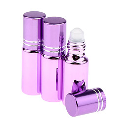 3pcs vider le rouleau sur les bouteilles 5ml bouteille de rouleau en verre pour huile essentielle de parfum violet