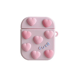 GUPBOO Airpods Coque Housse Étui Protecteur Compatible pour AirPods Pro-Ins fille d'amour rose en trois dimensions