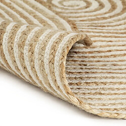 Acheter Decoshop26 Tapis fait à la main Jute avec design de spirale Blanc 120 cm DEC023512