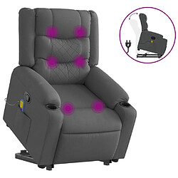 vidaXL Fauteuil de massage inclinable Gris foncé Tissu