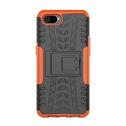 Wewoo Coque Pour OPPO Realme C2 Texture de pneu TPU antichoc + PC Housse de protection avec support Orange