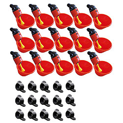 Alimenter les tasses à boire de l'eau de buveur de poulet de volaille automatique de poulailler 15pcs - rouge