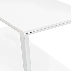 Acheter Mes Bureau design 200x100x74,5 cm plateau blanc et métal blanc - WARNY