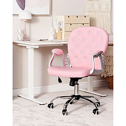 Beliani Chaise de bureau Cuir PU Rose PRINCESS