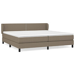 vidaXL Sommier à lattes de lit avec matelas Taupe 200x200 cm Tissu