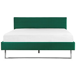 Acheter Beliani Lit double en velours vert 180 x 200 cm BELLOU