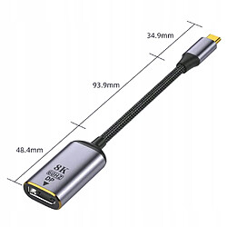 Avis GUPBOO Adaptateur USB-C vers DISPLAYPORT DP Adaptateur 8K 4K,JL1835