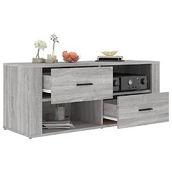 Maison Chic Meuble TV scandinave gris - Banc TV pour salon Sonoma 100x35x40 cm Bois d'ingénierie -MN43407 pas cher