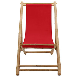 Maison Chic Chaise de terrasse jardin,fateuill d'extérieur bambou et toile rouge -GKD31238