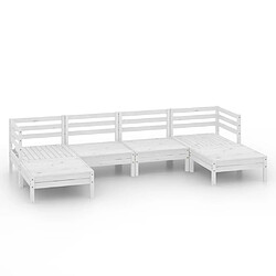 Maison Chic Salon de jardin 6 pcs - Table et chaises d'extérieur - Mobilier/Meubles de jardin Moderne Blanc Bois de pin massif -MN46348