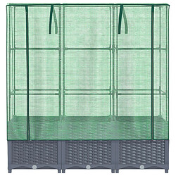 Avis vidaXL Jardinière surélevée avec housse aspect rotin 120x40x138 cm