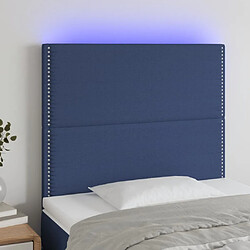 Maison Chic Tête de lit scandinave à LED,meuble de chambre Bleu 100x5x118/128 cm Tissu -MN42950