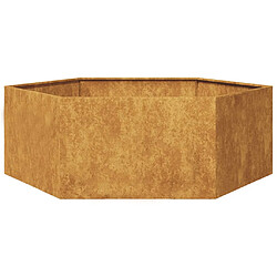 vidaXL Jardinière hexagone 138x120x45 cm acier corten