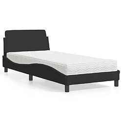 Avis Vidaxl Lit avec matelas noir 90x200 cm velours