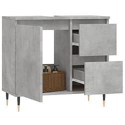 Avis Maison Chic Armoire de salle de bain,Meuble de rangement,Meuble haut gris béton 65x33x60 cm -GKD533608