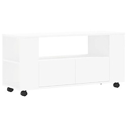 vidaXL Meuble TV blanc 102x34,5x43 cm bois d'ingénierie