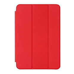 Wewoo Smart Cover rouge pour iPad mini 4 Étui en cuir de couleur unie à rabat horizontal avec support et fonction de veille / réveil