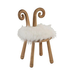 Avis Mes Chaise enfant mouton 36x36x56 cm en fausse fourrure blanche