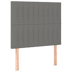 Maison Chic Lot de 2 Têtes de lit design pour chambre - Décoration de lit Gris foncé 100x5x78/88 cm Tissu -MN64528