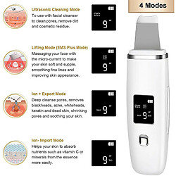 Chrono Épurateur Ultrasonique de Peau, 4 In1 Ultrasons Nettoyage Visage Aspirateur Point Noirs Ultrason Visage,Blanc