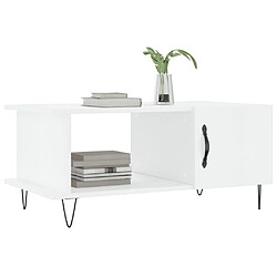 Avis Maison Chic Table basse,Table Console Table d'appoint, Table pour salon Blanc brillant 90x50x40 cm Bois d'ingénierie -MN38324