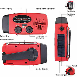 Avis Universal Poignée d'urgence autosuffisante AM/FM NOAA radio météo solaire avec lampe de poche LED, alimentation de 1000 mAh banque pour smartphone