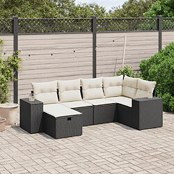 Maison Chic Ensemble Tables et chaises d'extérieur 6pcs avec coussins,Salon de jardin noir résine tressée -GKD649884