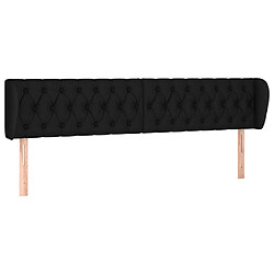 vidaXL Tête de lit avec oreilles Noir 183x23x78/88 cm Tissu