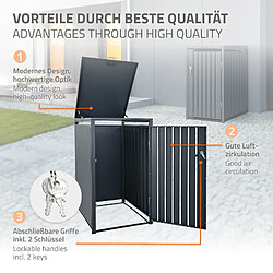 Avis ML-Design Box pour 1 Poubelle, 240L, 68x80x116,3 cm, en Acier, Anthracite, Résistant aux Intempéries, Habillage de Poubelle avec Couvercle Rabattable et 1 Porte, Conteneur Abri Hangar Cache-Poubelle