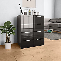 vidaXL Buffet Noir brillant 60x35x80 cm Bois d'ingénierie