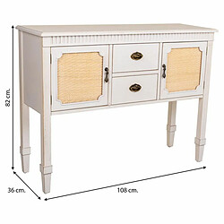 Buffet Alexandra House Living Blanc Rotin Bois d'épicéa 36 x 82 x 108 cm pas cher