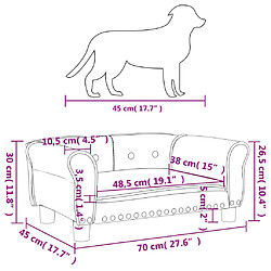 vidaXL Lit pour chien marron 70x45x30 cm velours pas cher