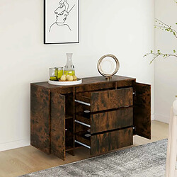 Acheter Maison Chic Commode Buffet - Meuble de rangement avec 3 tiroirs Chêne fumé 120x41x75 cm Aggloméré -GKD16623