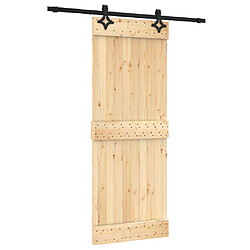 vidaXL Porte coulissante et kit de quincaillerie 80x210 cm pin massif