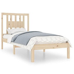 Maison Chic Lit adulte - Lit simple Cadre de lit,Structure du lit Contemporain Bois de pin massif 90x200 cm -MN15803