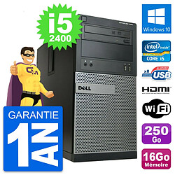 PC Tour Dell OptiPlex 390 MT i5-2400 RAM 16Go Disque 250Go HDMI Windows 10 Wifi - Occasion