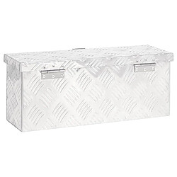 Avis vidaXL Boîte de rangement Argenté 50x15x20,5 cm Aluminium