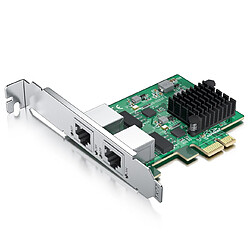 HCX Carte Réseau Double Port Ethernet (RJ45) Gigabit, Puce 82571EB