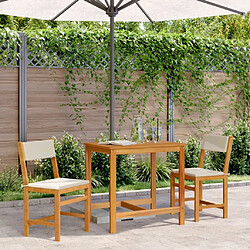 vidaXL Ensemble de balcon avec coussins 3 pcs bois massif d'acacia