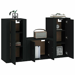 Avis Maison Chic Ensemble de meubles TV 3 pcs pour salon - Noir Bois d'ingénierie -MN35464