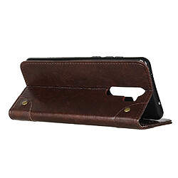 Wewoo Housse Coque Pour OPPO A9 2020 Etui à rabat horizontal en cuir avec boucle cuivre et texture supportfentes cartes et portefeuille café pas cher