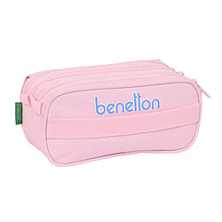 Avis Trousse Fourre-Tout Triple Benetton Pink Rose (21,5 x 10 x 8 cm)