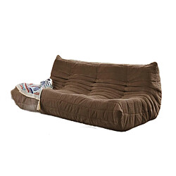 SoftEva Togo Brown canapé trois places sans assemblage, mousse double confort, soutien ergonomique du corps entier