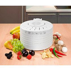 Déshydrateur d'aliments, 5 Plateaux, sans BPA, Sèche les Fruits, Légumes, Viande, 250, Blanc, Clatronic, DR 2751