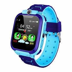 Q12B Enfants Montre Intelligente Vie Étanche Enfants Positionnement Appel Smartwatch Localisateur À Distance Montre Bleu