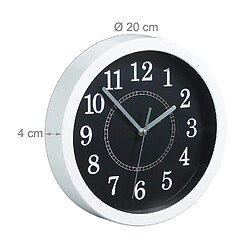 Acheter Relaxdays Horloge Murale Ronde Ø 20 cm Petite Horloge à Suspendre Design Classique à Piles Aiguilles Secondaires Blanc