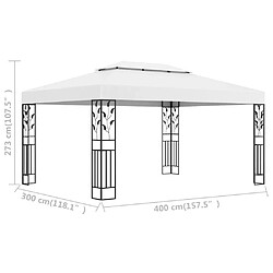 Maison Chic Tonnelle | Pergola avec double toit 3x4 m Blanc -GKD17860 pas cher