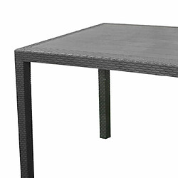 Mes Table basse de jardin 138x78x72 cm en plastique effet rotin anthracite