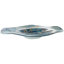 Centre de Table Alexandra House Living Bleu Blanc Verre 36 x 36 x 8 cm